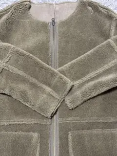 美品★AnotherEdition リバーシブル フェイクムートン ボア コート