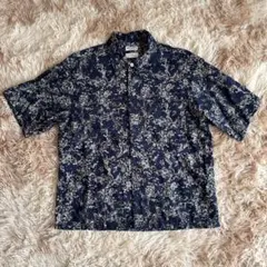 MAKANA LEI マカナレイ 和柄 青桜 鶴 シルク アロハシャツ S - メルカリ