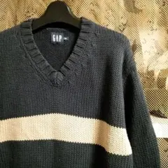 90s OLD GAP コットン ニット S ネイビー セーター