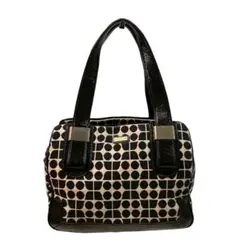 KATE SPADE ケイトスペード ハンドバッグ ドット キャンバス 黒白