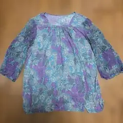 花柄 五分袖 チュニック Mサイズ