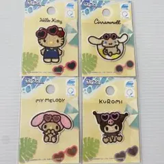 サンリオキャラクターズ　日焼けワッペン　刺繍シール4点セット