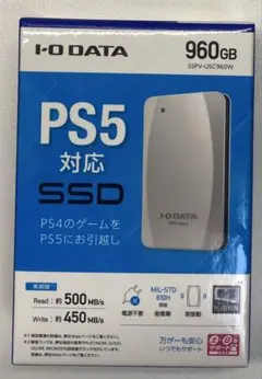 I-O DATA 外付けSSD 960GB SSPV-USC960Wのサムネイル