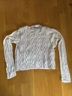ZARA ベージュ ケーブルニット Lサイズ