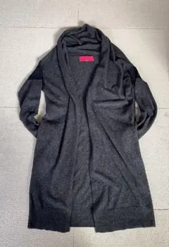 スピックアンドスパン ロングカーディガン　チャコールグレー　フリー