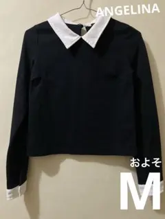 長袖 黒 襟付き トップス カットソー レディース 秋冬