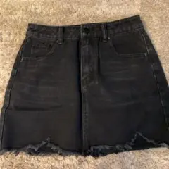 ブラックデニム　ミニスカート