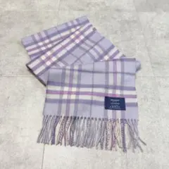 ジョンストンズ カシミヤ100% マフラー チェック柄 スコットランド製