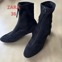 ZARA フロントジップ ブーツ ブラック 36