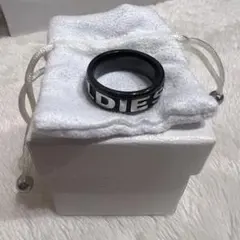 DIESEL ロゴリング ブラック シルバー