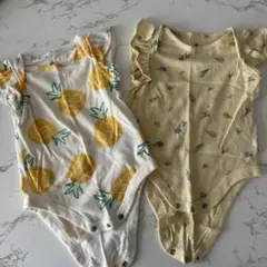 ロンパース2点セット パイナップル・花柄