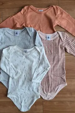 プチバトー 肌着 長袖 12m/74cm ４点セット