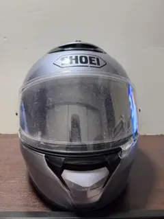 は*歩様 SHOEI シルバーフルフェイスヘルメット 専用袋付き - メルカリ