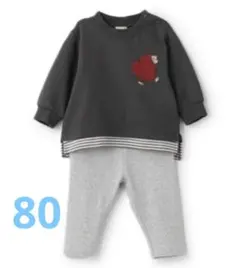 プティマイン　おさるのジョージ　サガラAPセットアップチャコール80 新品未開封