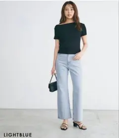 BASEMENT online ストレートデニム ライトブルー Sのサムネイル