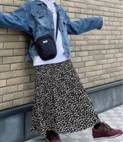 レオパード　プリーツ　ロングスカート Mサイズ