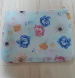 大きめ20cmファスナーフラットポーチ