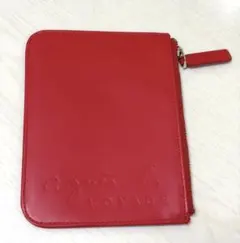 agnès b. VOYAGE ポーチ レッド ロゴ入り 小物入れ アニエスベー
