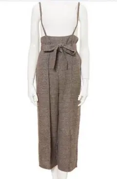 fifthフィフス グレンチェックワイドパンツコンビネゾン ブラウンMサロペット