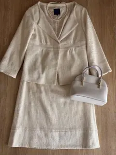 SHIPS セレモニーツイード風　スカートスーツ M 2点セット　入園式　入学式