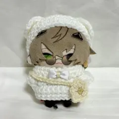 【195】 にじぱぺっとサイズ ねこ耳ベレー帽セット 白
