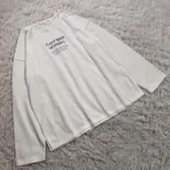 grove グローブ(S)プリント ロング Tシャツ ホワイト トップス