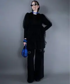 PAMEO POSE チュールミニドレス ブラック　AW24 新品✨のサムネイル