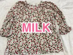 訳あり レア 原宿MILK いちご柄 フリル袖Tシャツ