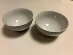 白いリブデザイン飯碗 2個セットのサムネイル