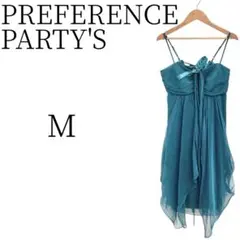 PREFERENCE PARTY'S 青緑 ひざ丈ワンピース M
