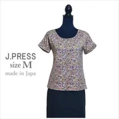 ｛J.PRESS｝花柄コットン半袖カットソー ジェイプレス 日本製 トップス Mのサムネイル