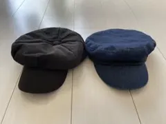 キャスケット 2点セット ブラック デニム マリンキャップ 帽子