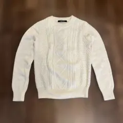 Lugnoncure アイボリー ケーブルニットセーター