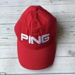 未使用品PING ゴルフジュニアキャップ レッド ゴルフ用品のサムネイル