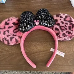 東京ディズニーリゾート カチューシャ ヒョウ柄 ピンク　販売終了品