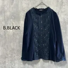 4182【B.BLACK】長袖シャツ　ボタンデザイン　可愛い　トップス　オンオフ