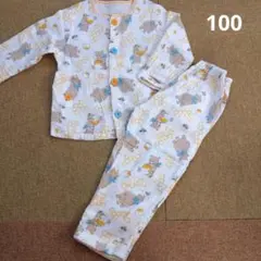 コンビミニ　長袖ガーゼパジャマ　100　クマとはちみつ