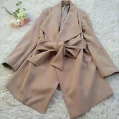 リップサービス　女優襟　ドレープコート　ダウンコート　ブラウン　M