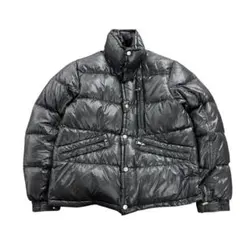 7W5 CAMP7 ダウンジャケット　ナイロン　ドローコード　黒　古着