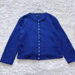(極美品)アニエスベー　カーディガンプレッション青　ブルー　L 裏起毛