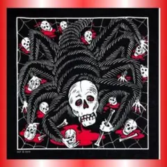 値下げ!スカル ドクロ オールドスパイダー バンダナ ヴィンテージ風 ロカビリー