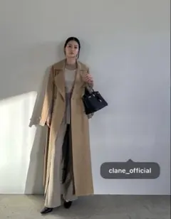 美品 CLANE LADY MAXI TRENCH COAT ベージュ サイズ1のサムネイル