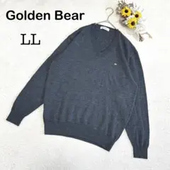 【Golden Bear】Vネックセーター ダークグレー LL オーバーサイズ