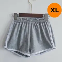 ショートパンツ 韓国 ライン入り 部屋着 ヨガ ジム グレー 脚長効果 XL16