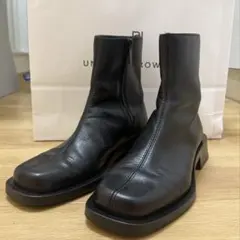 20日迄セール‼️ ZARA センターステッチレザーブーツ ブラック 40のサムネイル
