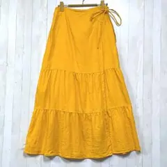 フリーダ リネン ティアードロングラップスカート マキシ丈 手洗い可のサムネイル