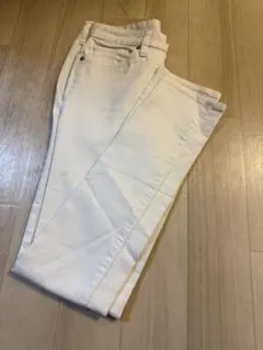 GU レディース ロングパンツ デニム スキニー 白 ホワイト M 64