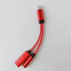 特価❗️イヤホンジャック変換器 PD急速充電 Type-C 3.5mm レッド