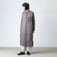 ブランバスク BLANC basque パールボタンラミーワンピース シアー