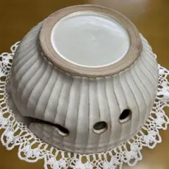 ヤーンボウル 益子焼き 陶器 24cm ニットボウル 生成